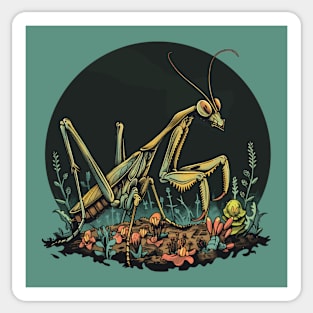 mantis on the field Sticker